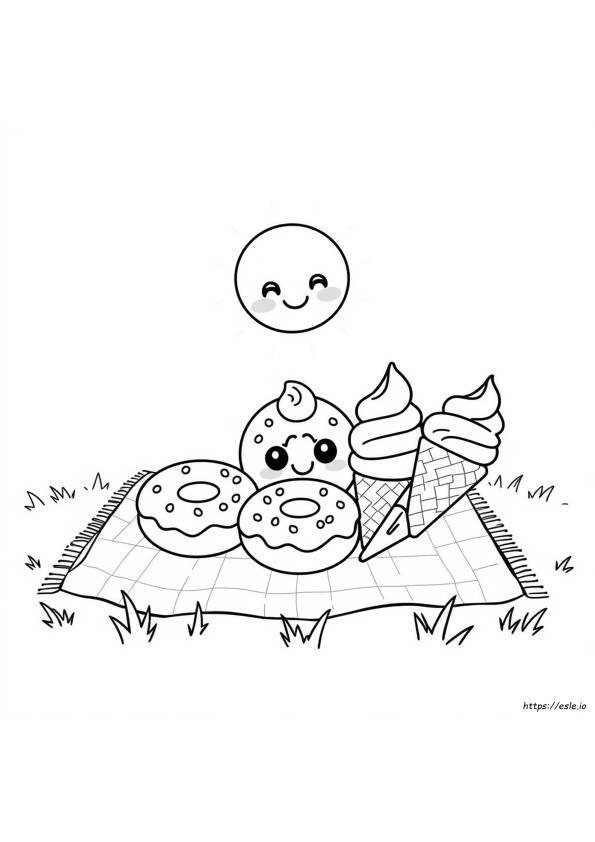 Desene Kawaii Cu Mâncare Rapidă, Pagini De Colorat Cu Mâncare Kawaii