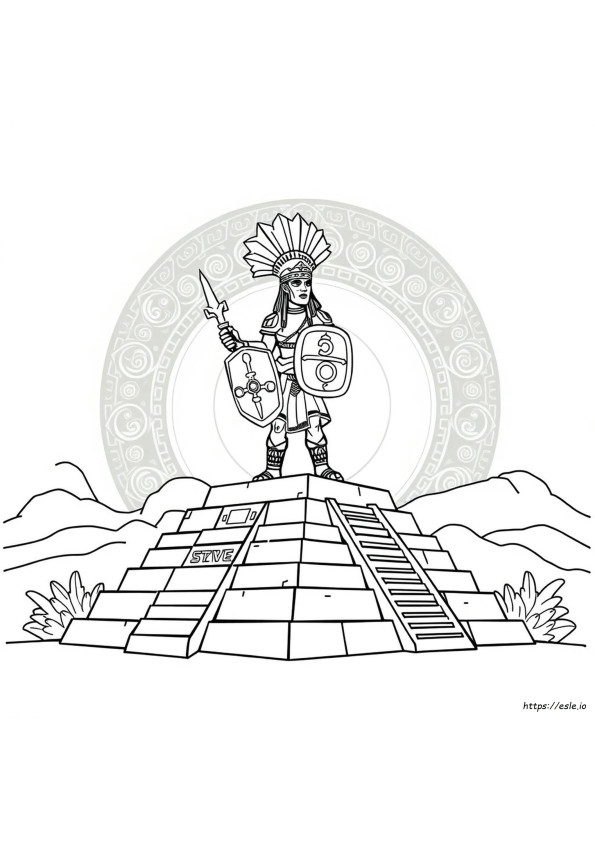 Easy Aztec Coloring Pages