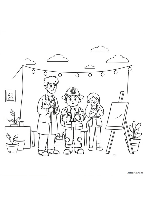 Free Coloring Career Jobs Coloring Pages