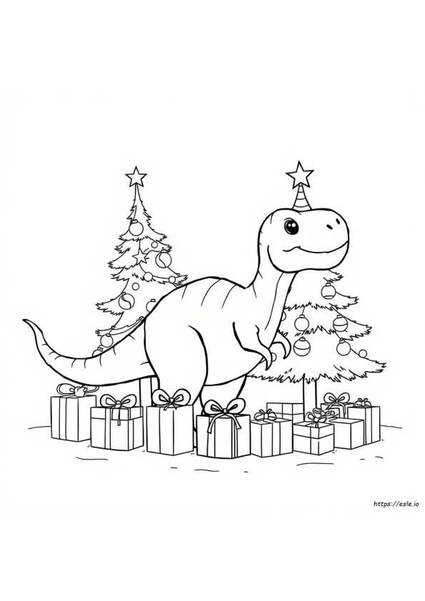 Joulu Dinosaurus Värityskuvat