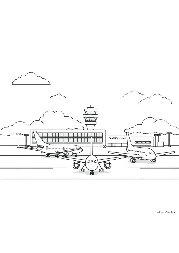 Airport Colouring Page
