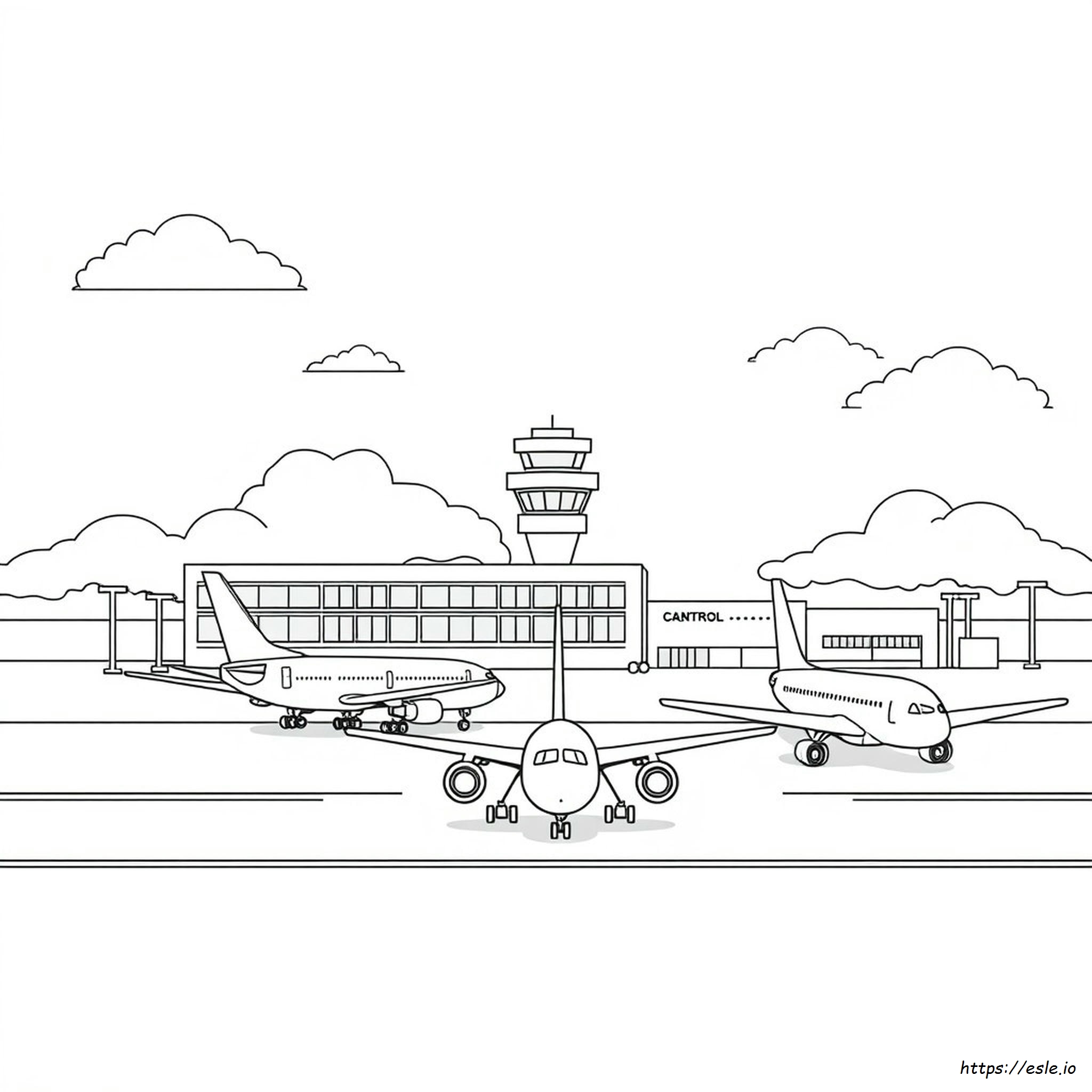 Airport Colouring Page