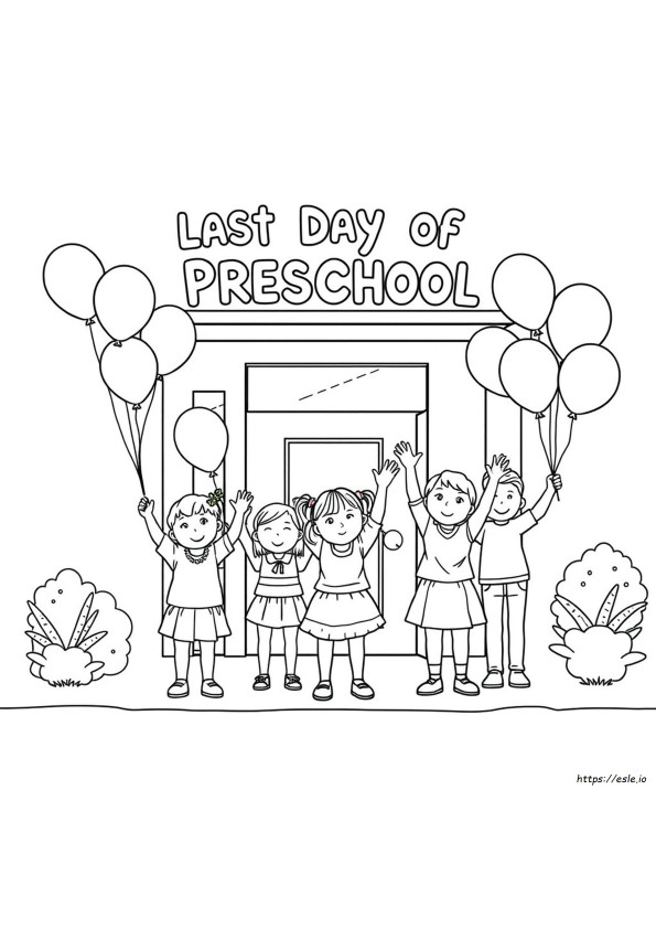 Last Day Of Preschool Coloring Page