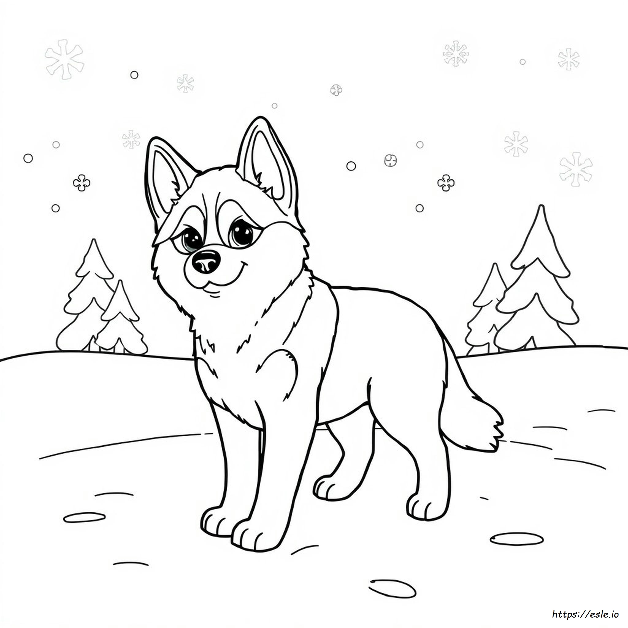 Husky Cute Dog Coloring Pages