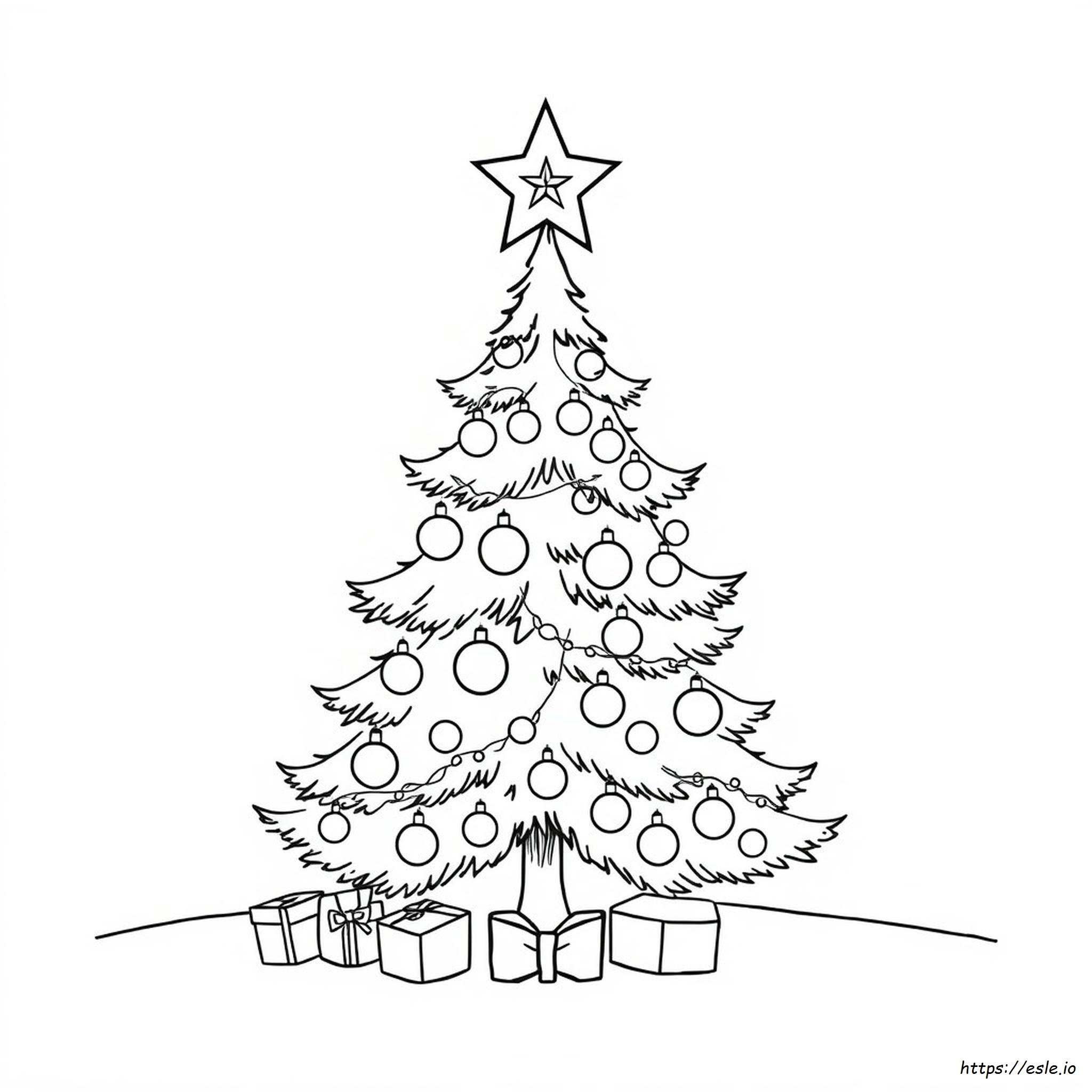 Albero Di Natale Con Stella Da Colorare