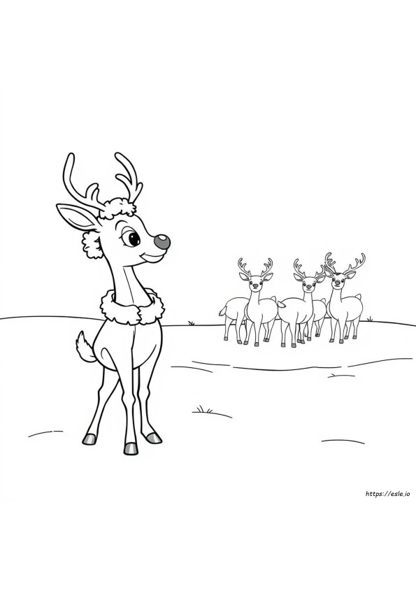 Rudolph The Red Nosed Reindeer Colouring Sheets