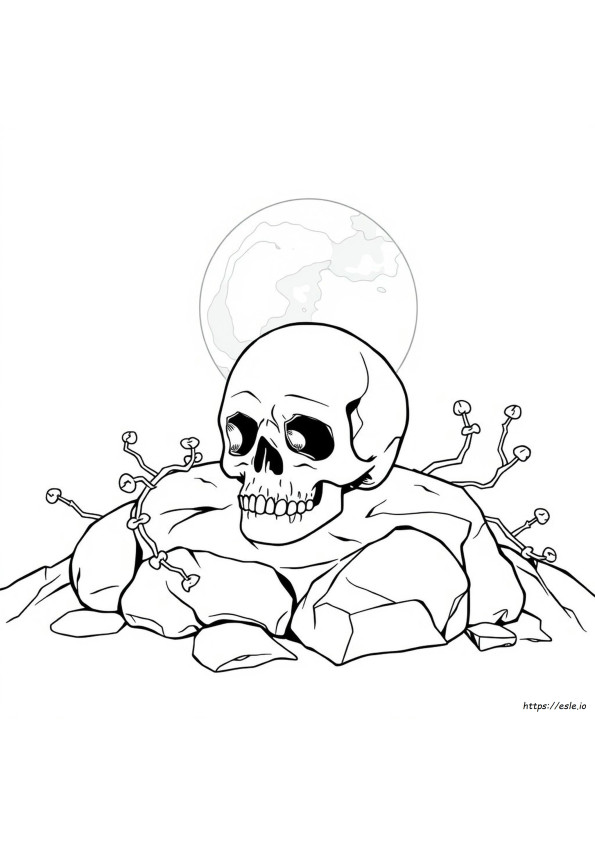 Caveira Realista Para Colorir Grátis Para Adultos