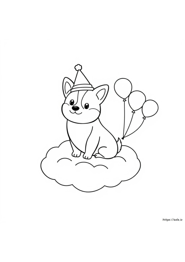 Nyomtatható Kawaii Corgi Színező Oldalak