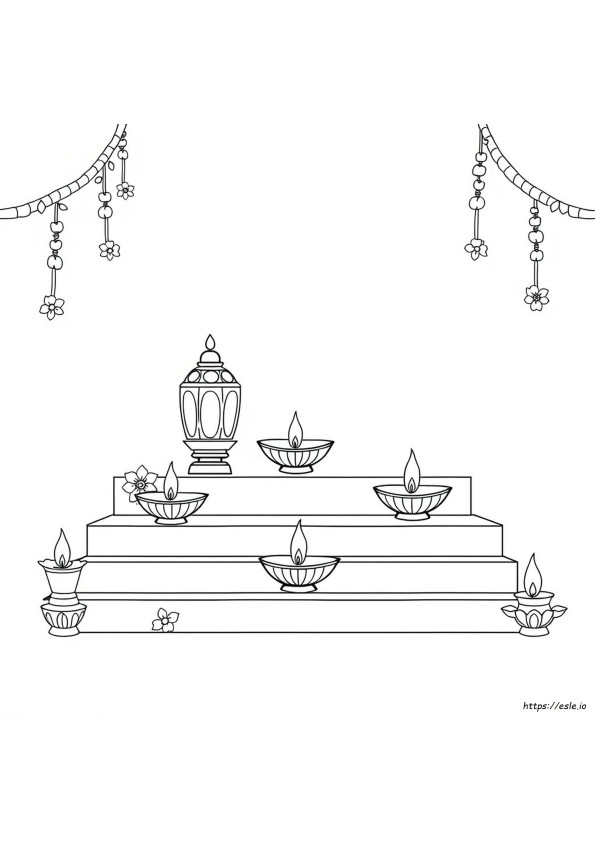 Lampu Diwali Gambar Mewarnai