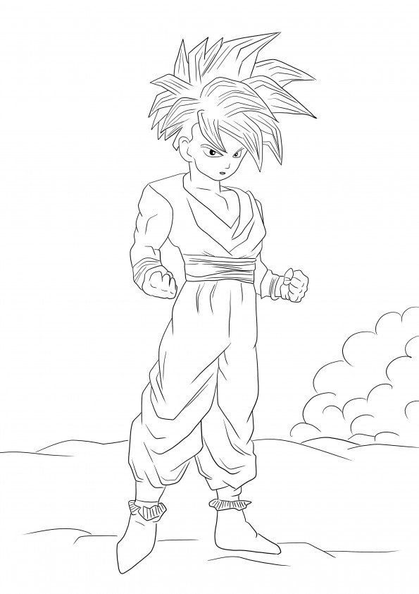 Dragon Ball Z Gohan freebie to download or save for later and color
