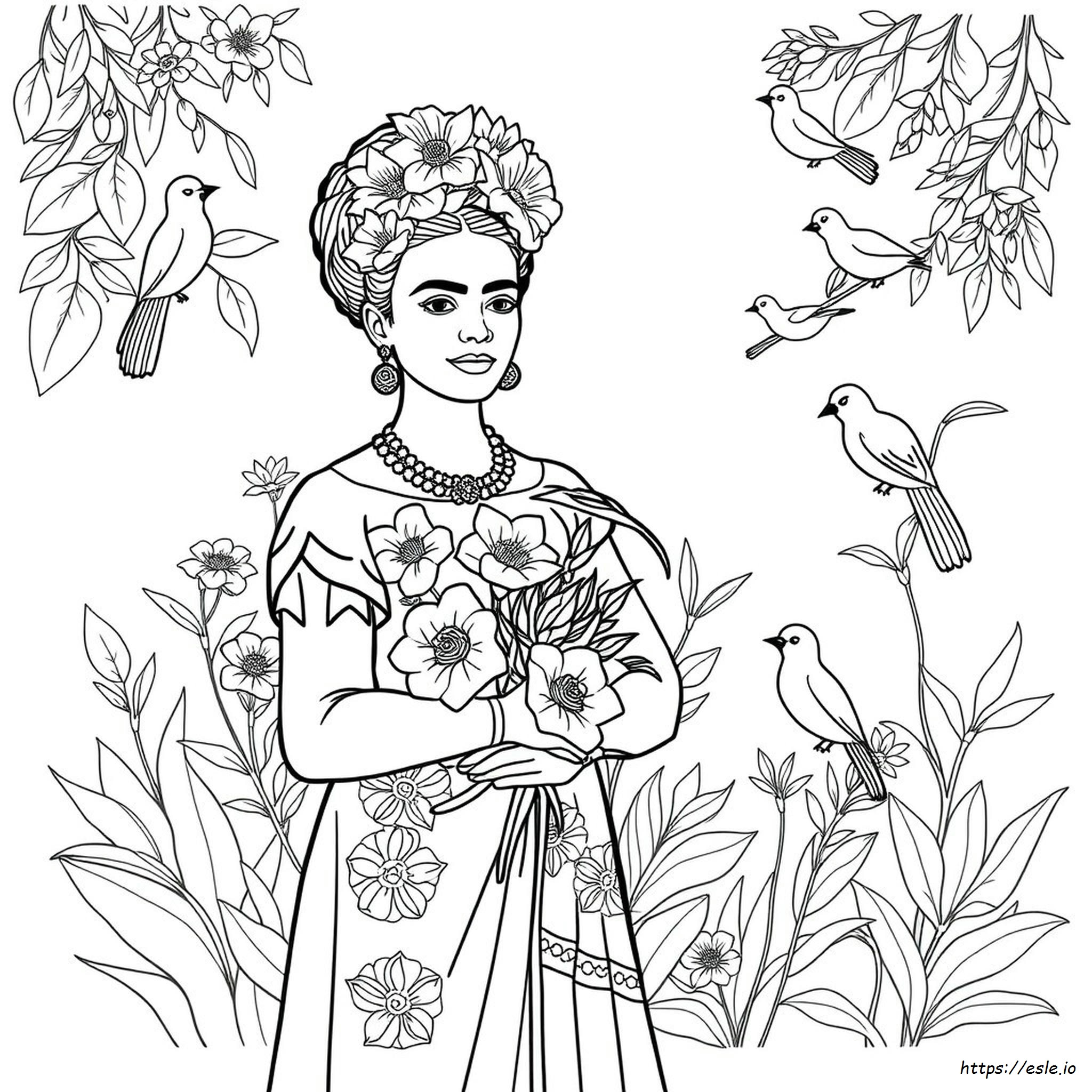 Frida Kahlo Para Colorir Grátis Para Imprimir