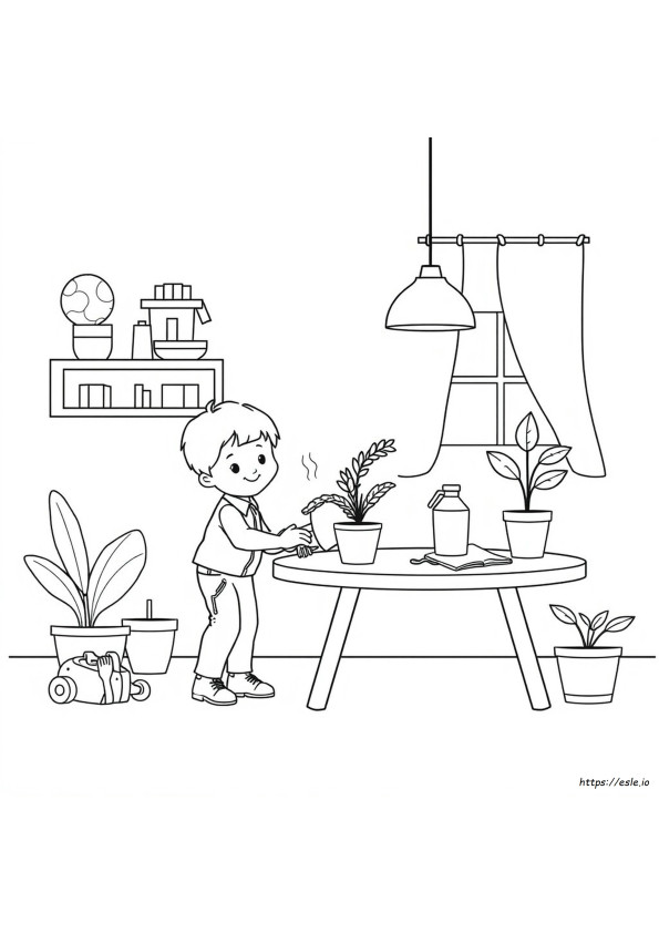 お手伝い 塗り絵