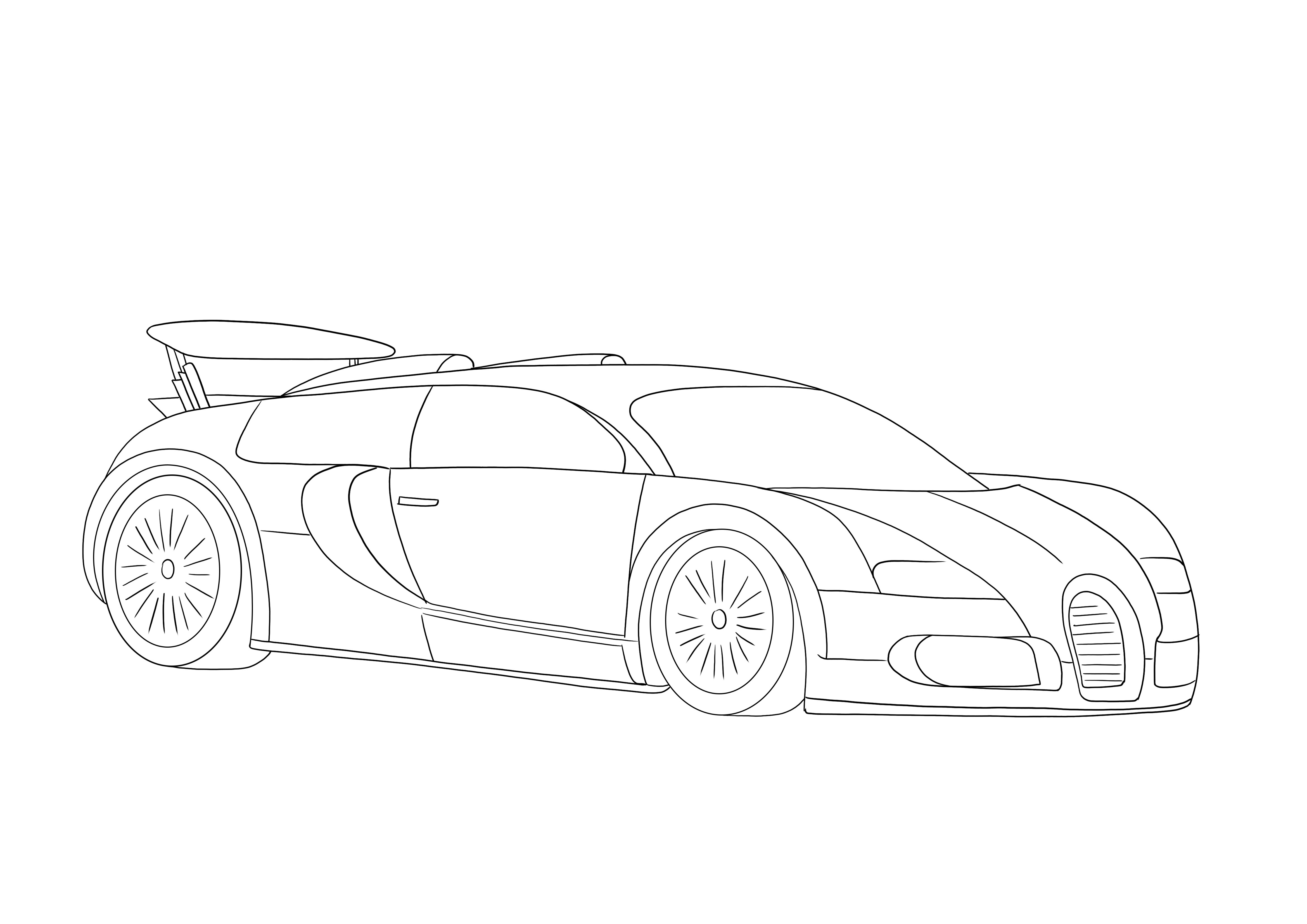 Nosso super legal Bugatti Veyron 2005 é grátis para imprimir e pronto para ser colorido