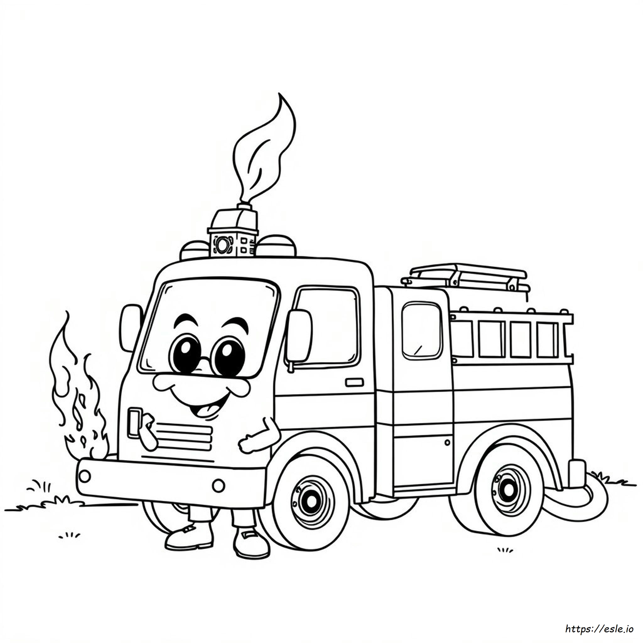Blippi Fire Truck Coloring Page
