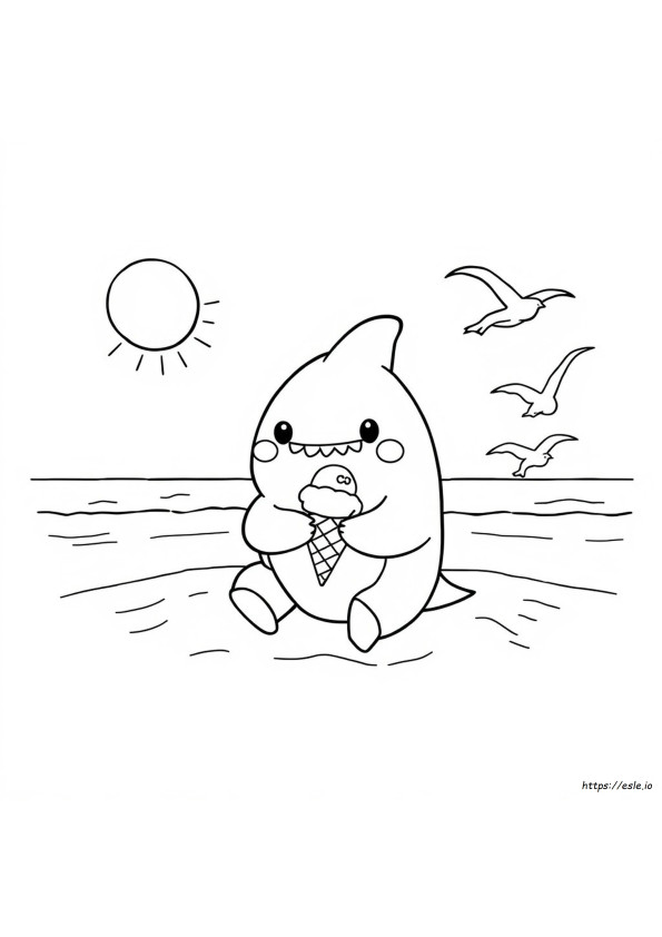 Shark Squishmallow Coloring Page