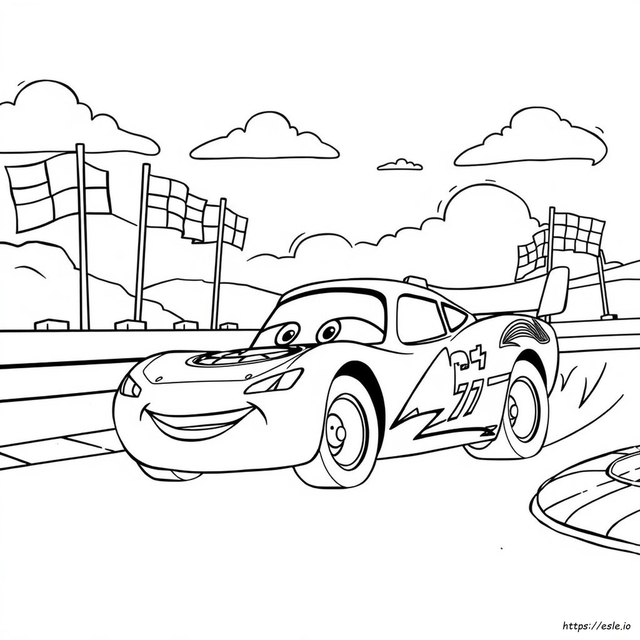 Easy Lightning Mcqueen Coloring Page
