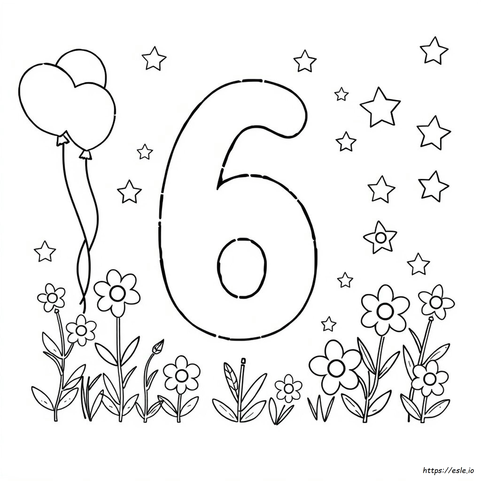 Coloring Number 6 Worksheets