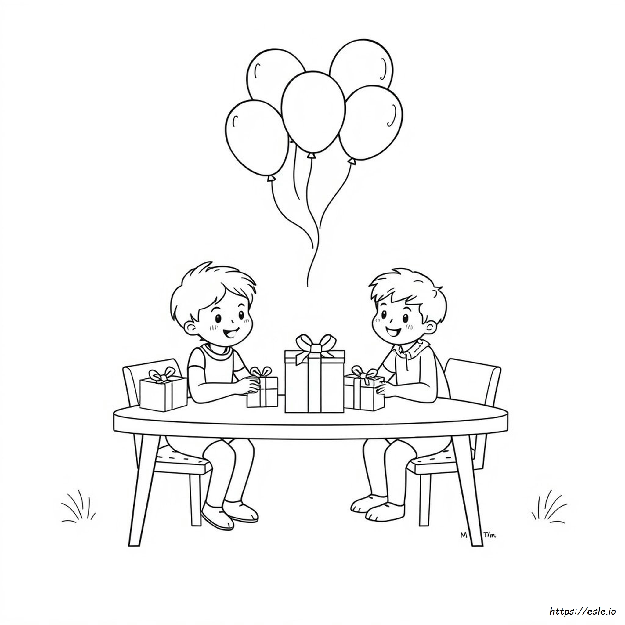 Kids Birthday Card Coloring Page