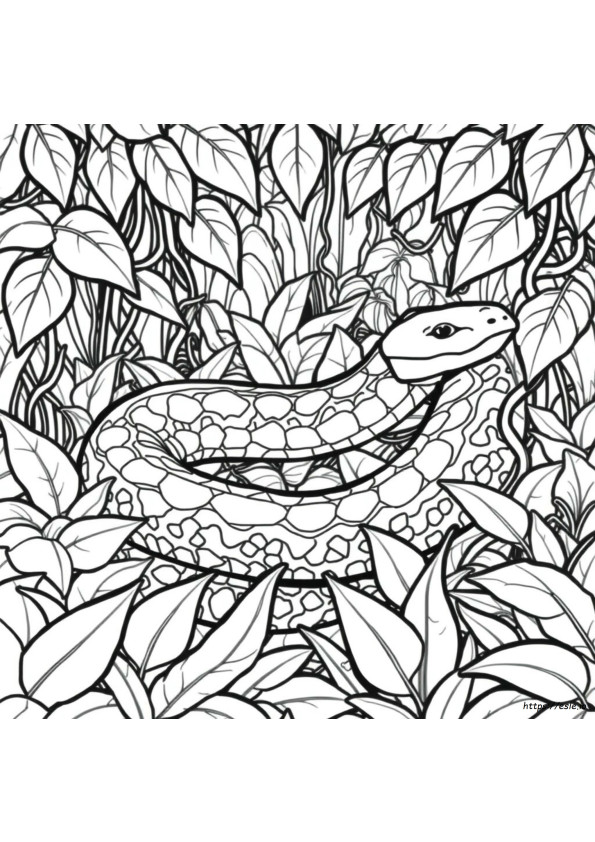 Realistic Anaconda Coloring Page