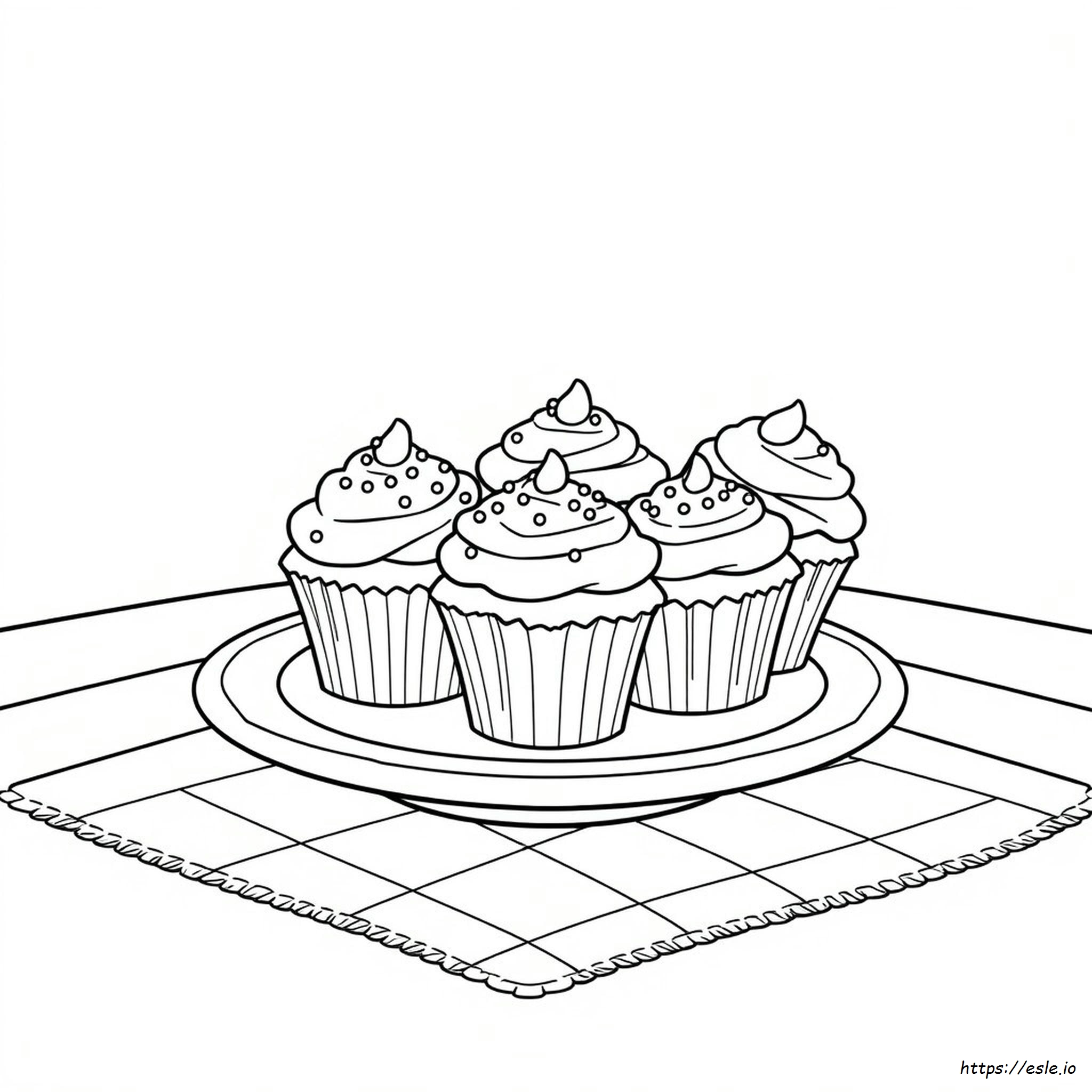 Cartoon Cupcake Coloring Pages