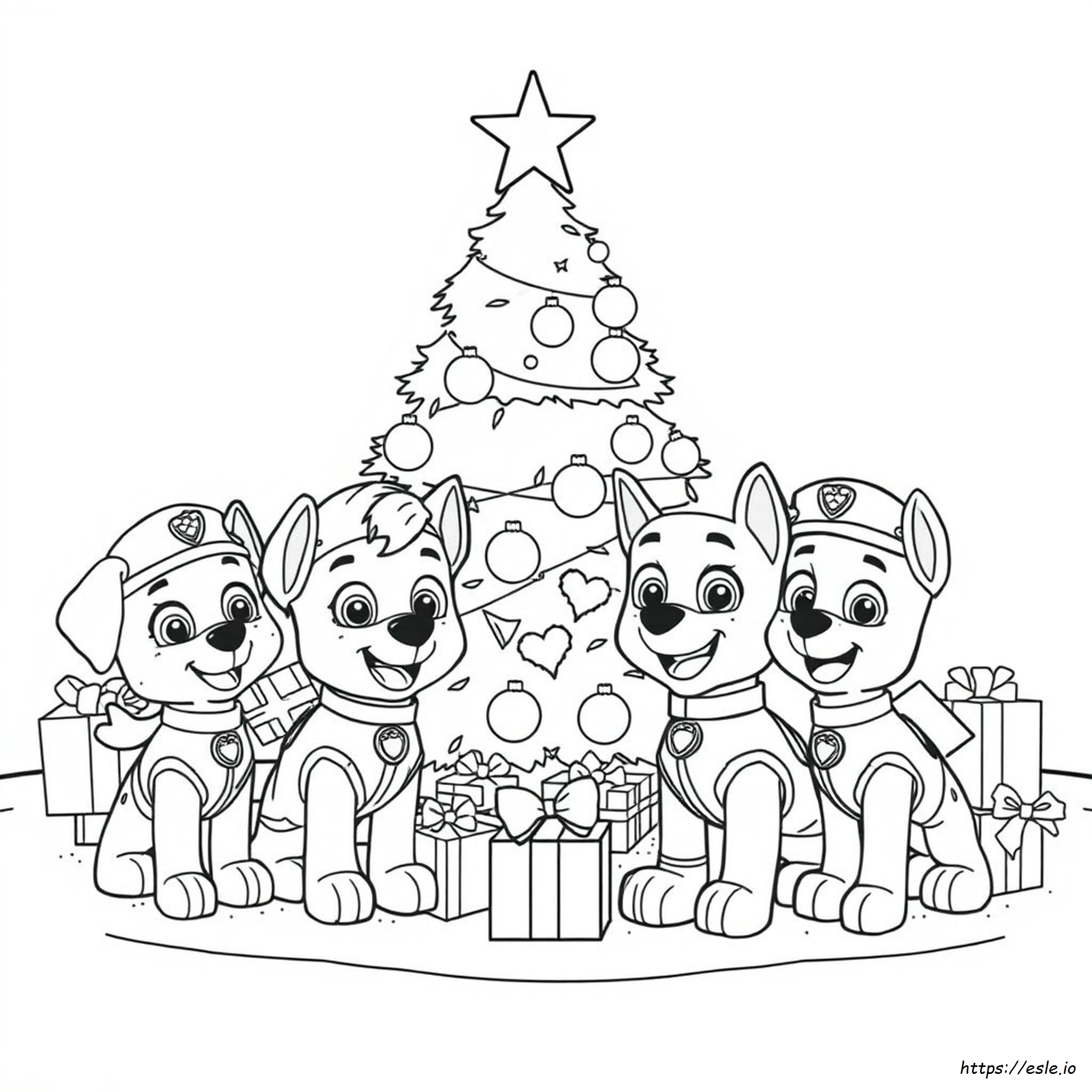 Paw Patrol Navidad Para Colorear E Imprimir