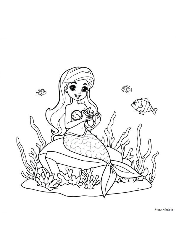 Mermaid Cartoon Colouring