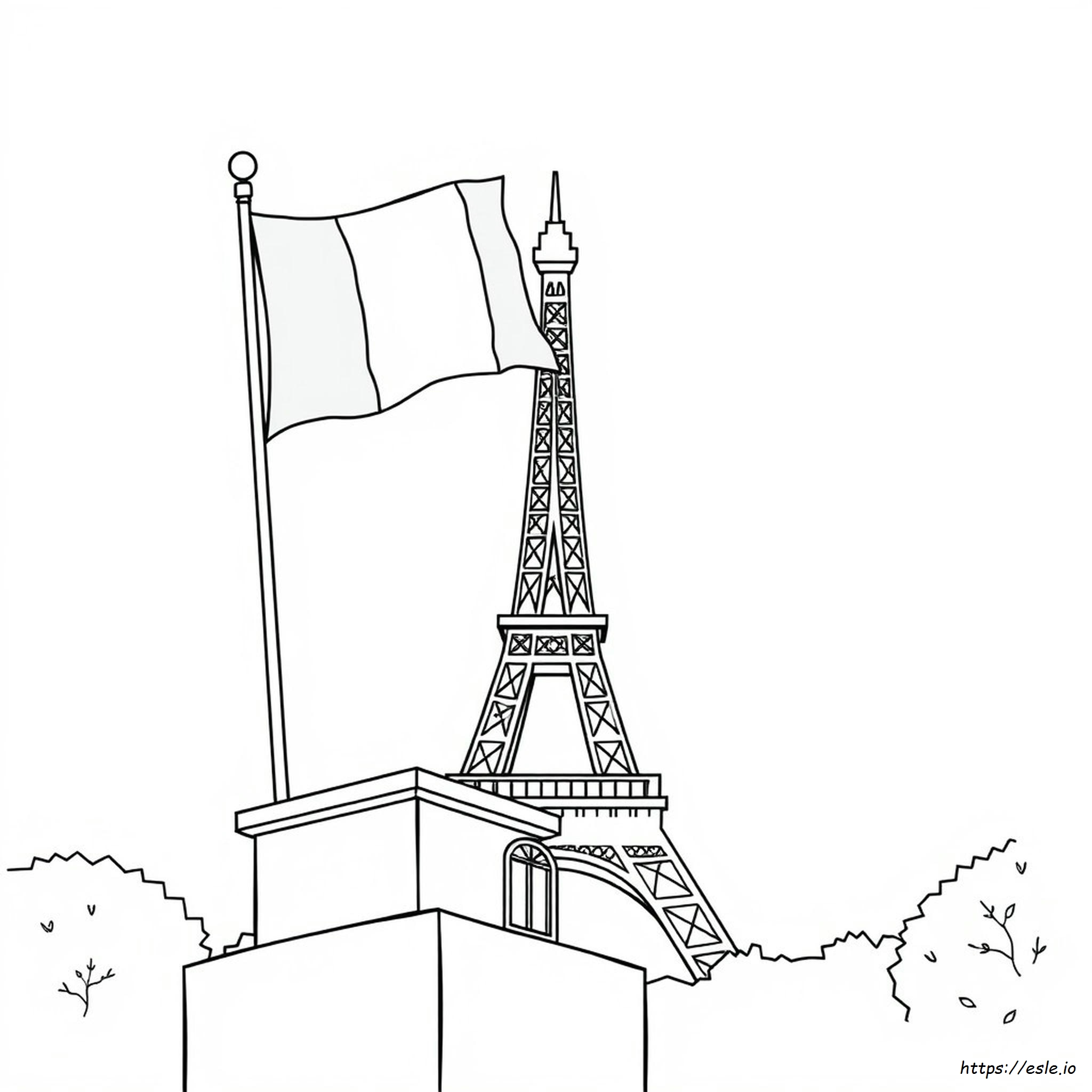 France Flag Colouring Page