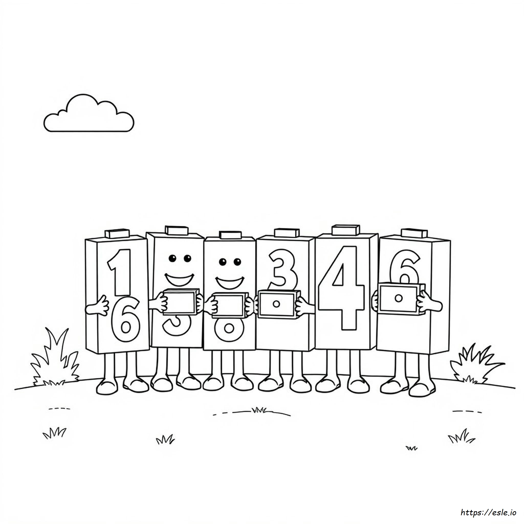 Numberblocks 64 Coloring Pages