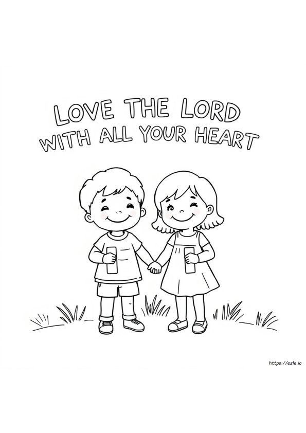 Love The Lord With All Your Heart Coloring Page