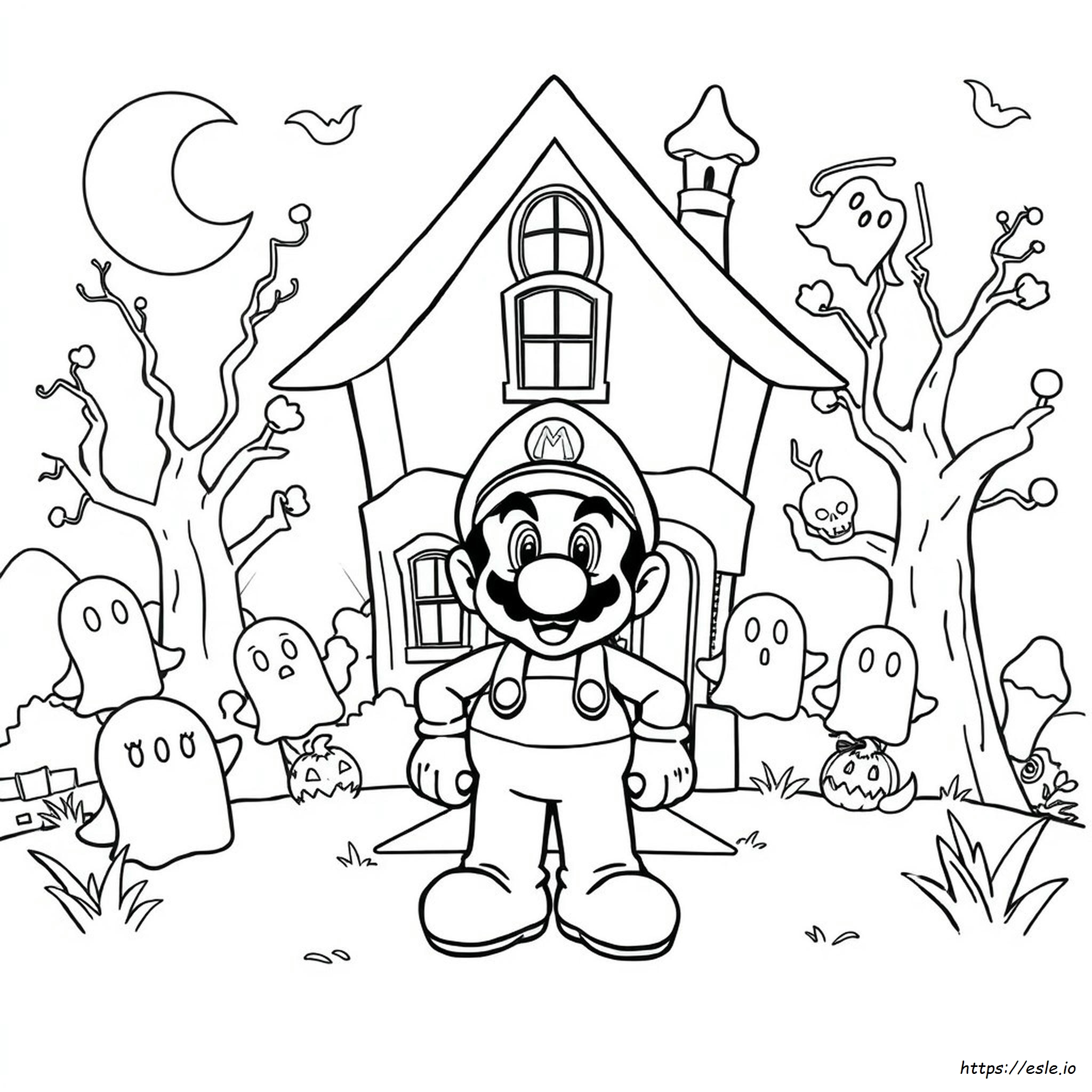 Mario Halloween Coloring Pages