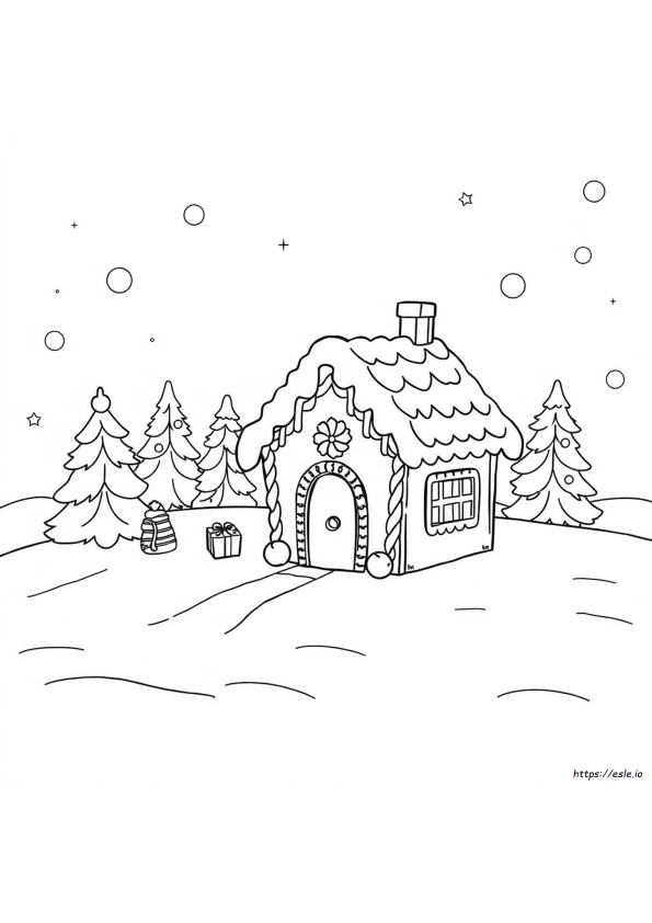 Casas De Jengibre De Navidad Fáciles Para Colorear