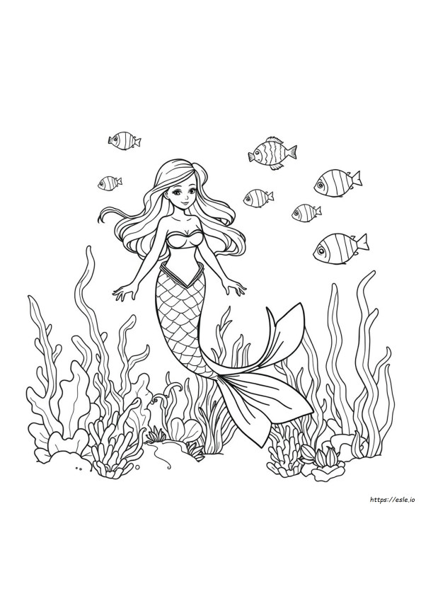 Mermaid Print For Coloring