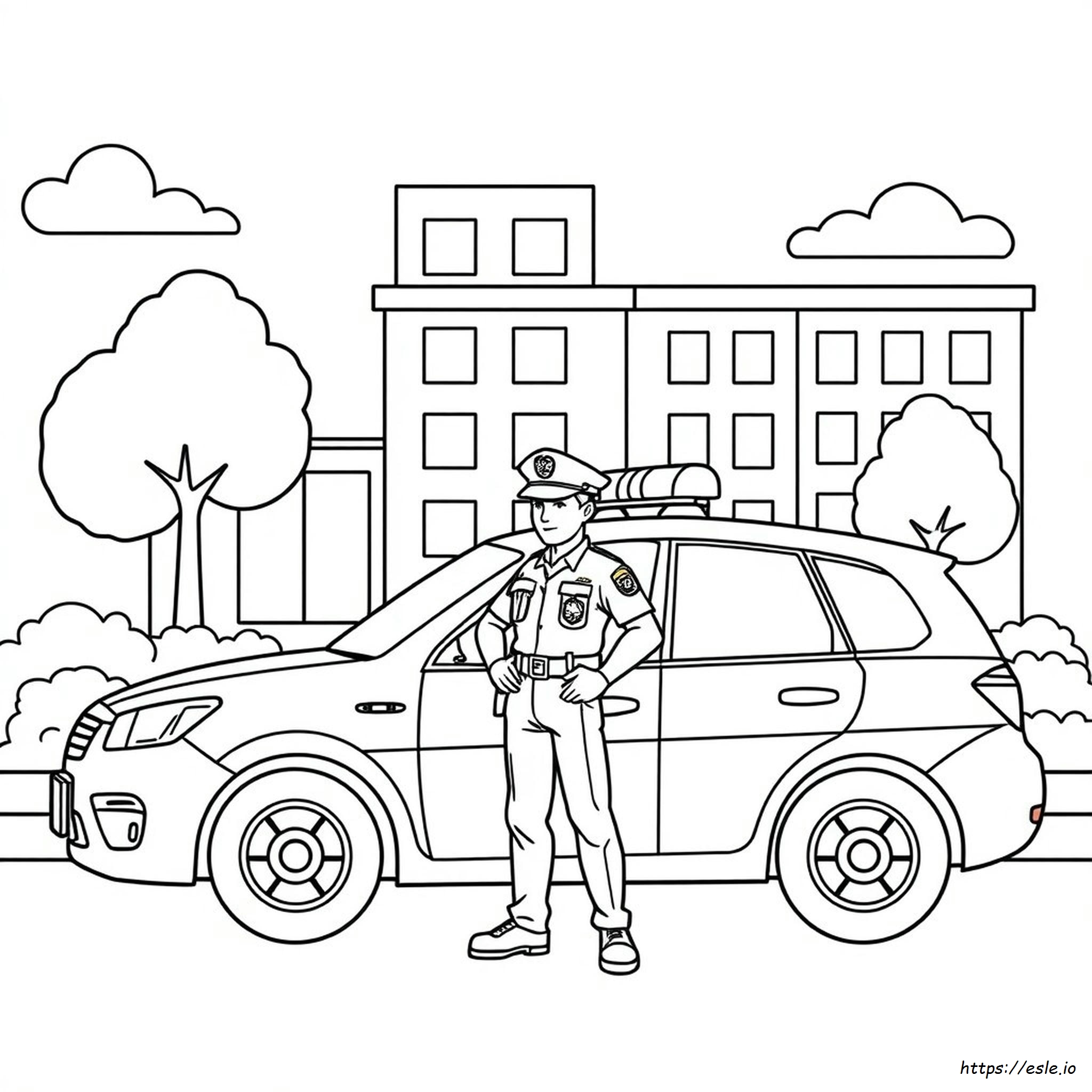Police Man Colouring Pages