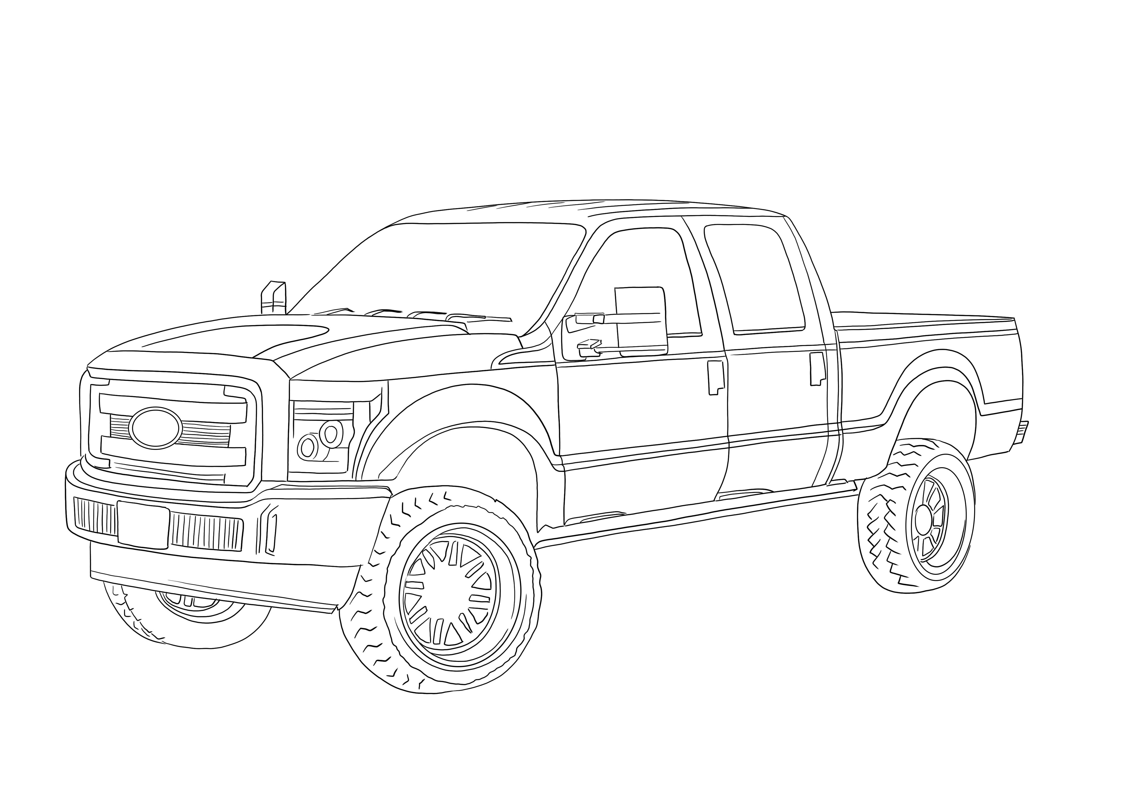 2014 Ford F250 Lifted coloring image for free printing or downloading