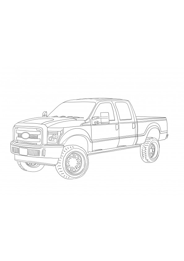 2014 Ford F250 Lifted coloring image for free printing or downloading