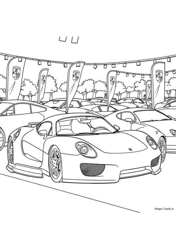 Gambar Mewarnai Porsche Carrera Gt