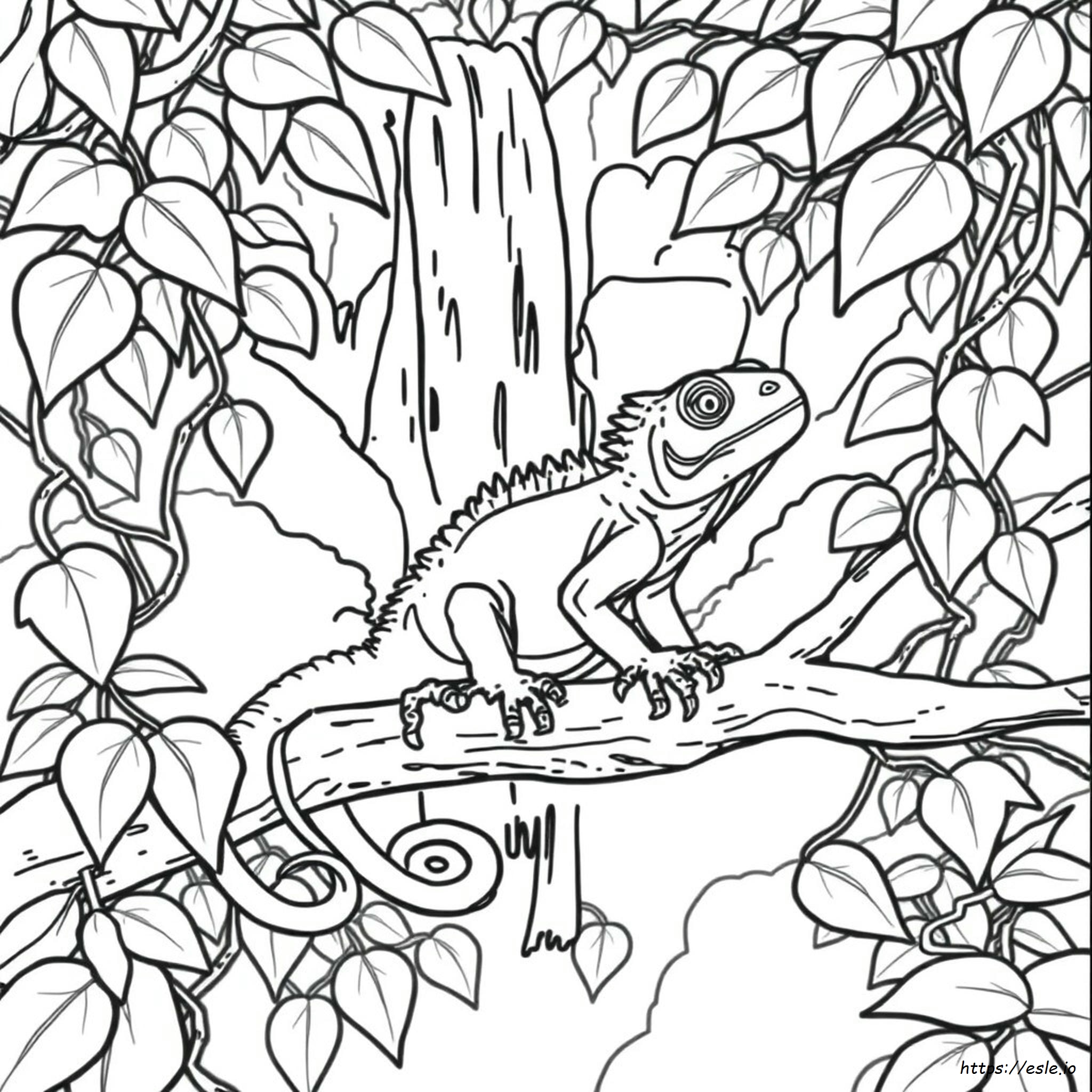 I For Iguana Coloring Page