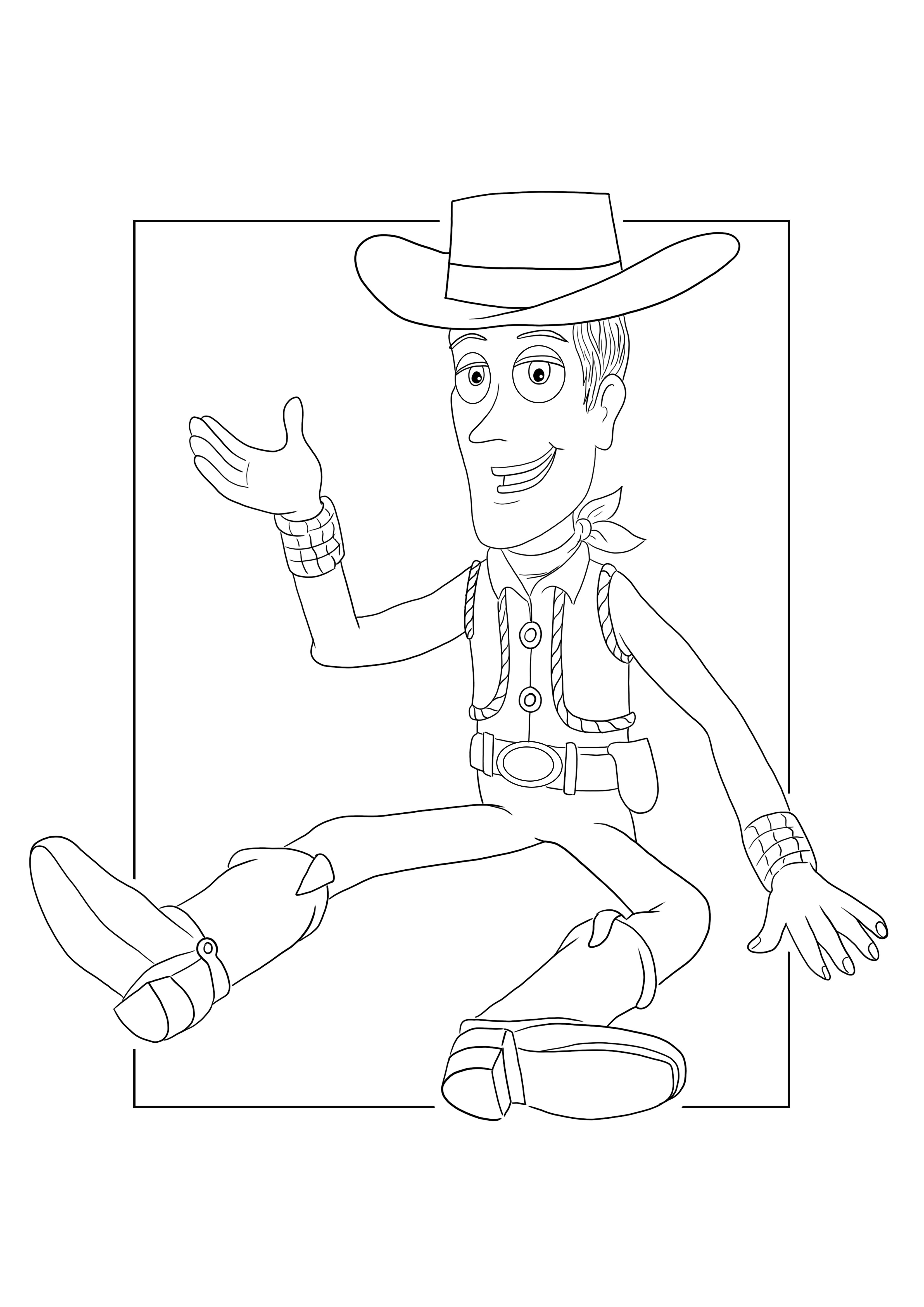 Sheriff Woody coloring and printing for free sheet for kids