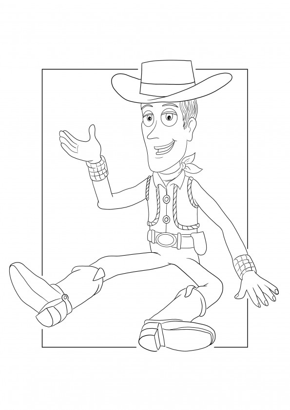 Sheriff Woody zum Ausmalen und Drucken für ein kostenloses Blatt für Kinder