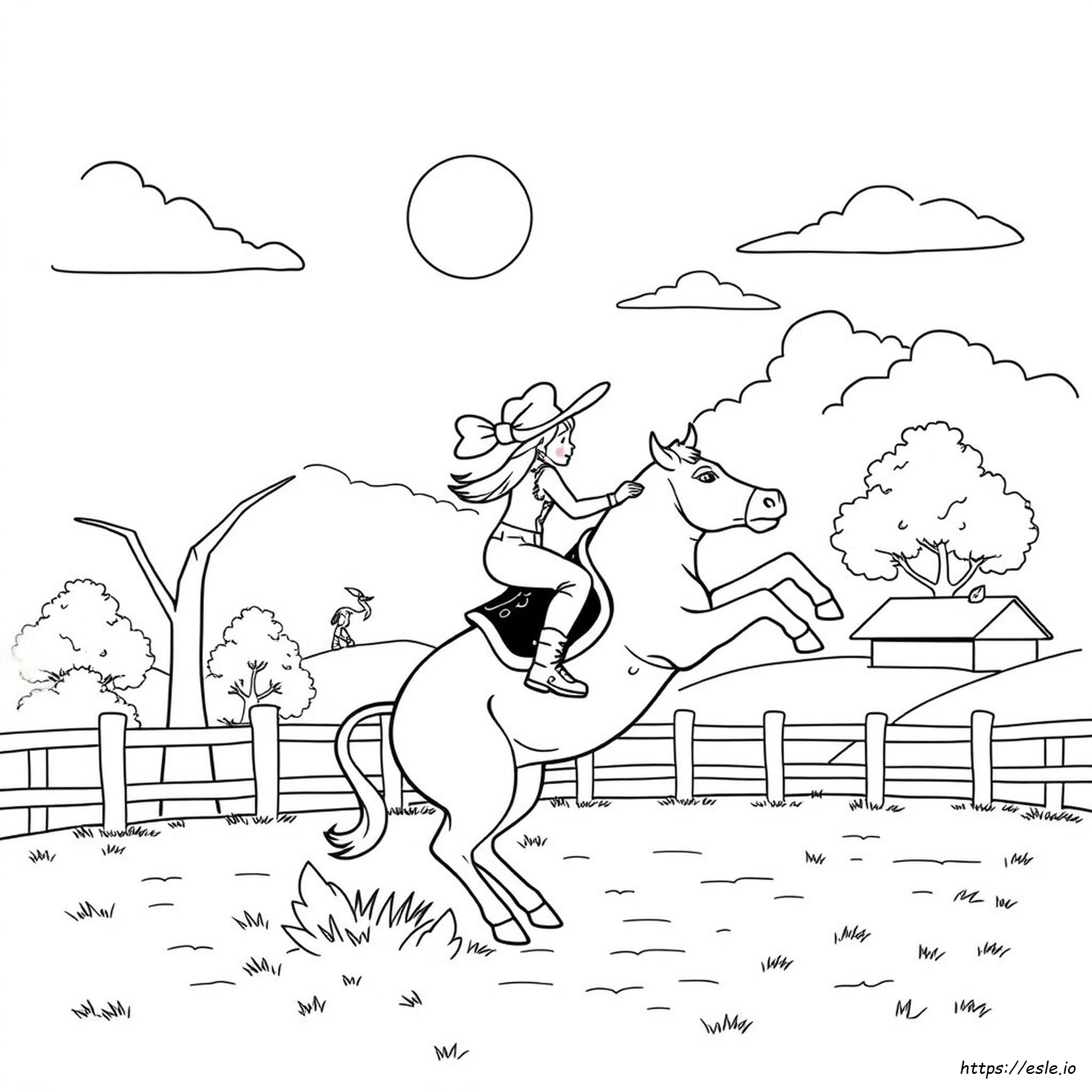 Realistic Cowgirl Coloring Pages