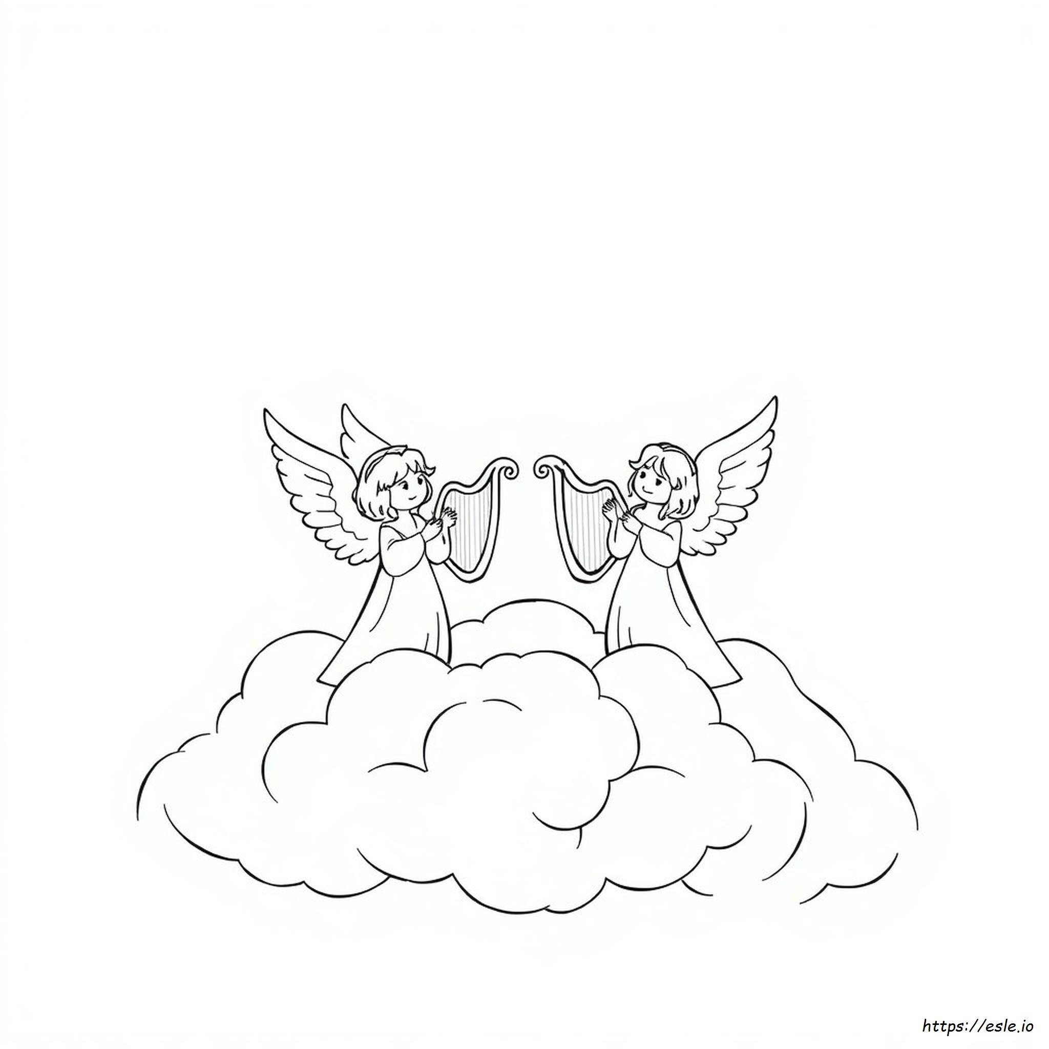 Angels Singing Coloring Page
