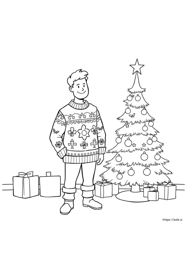 Weihnachtspullover Ausmalvorlage