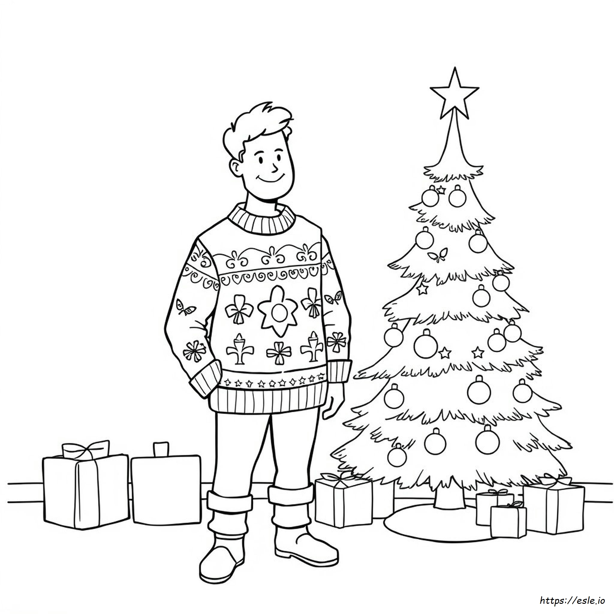 Christmas Jumper Colouring Template