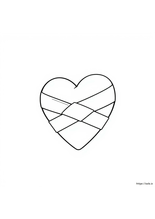 Bandage Coloring Page Heart
