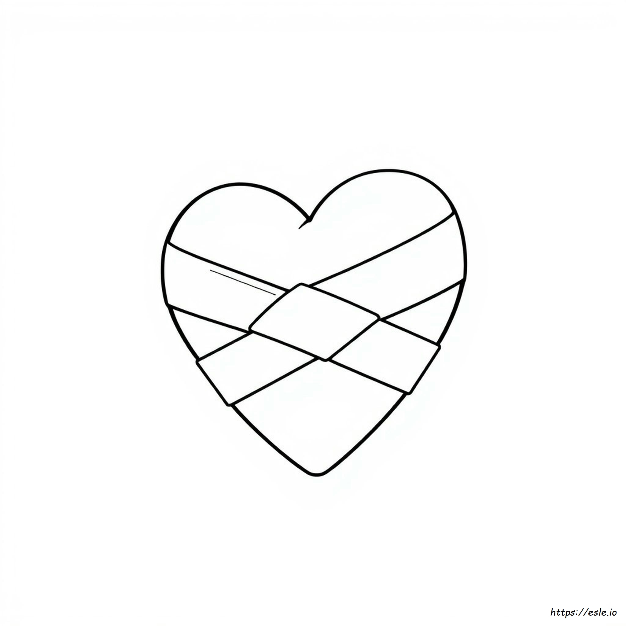 Corazón De Curita Para Colorear