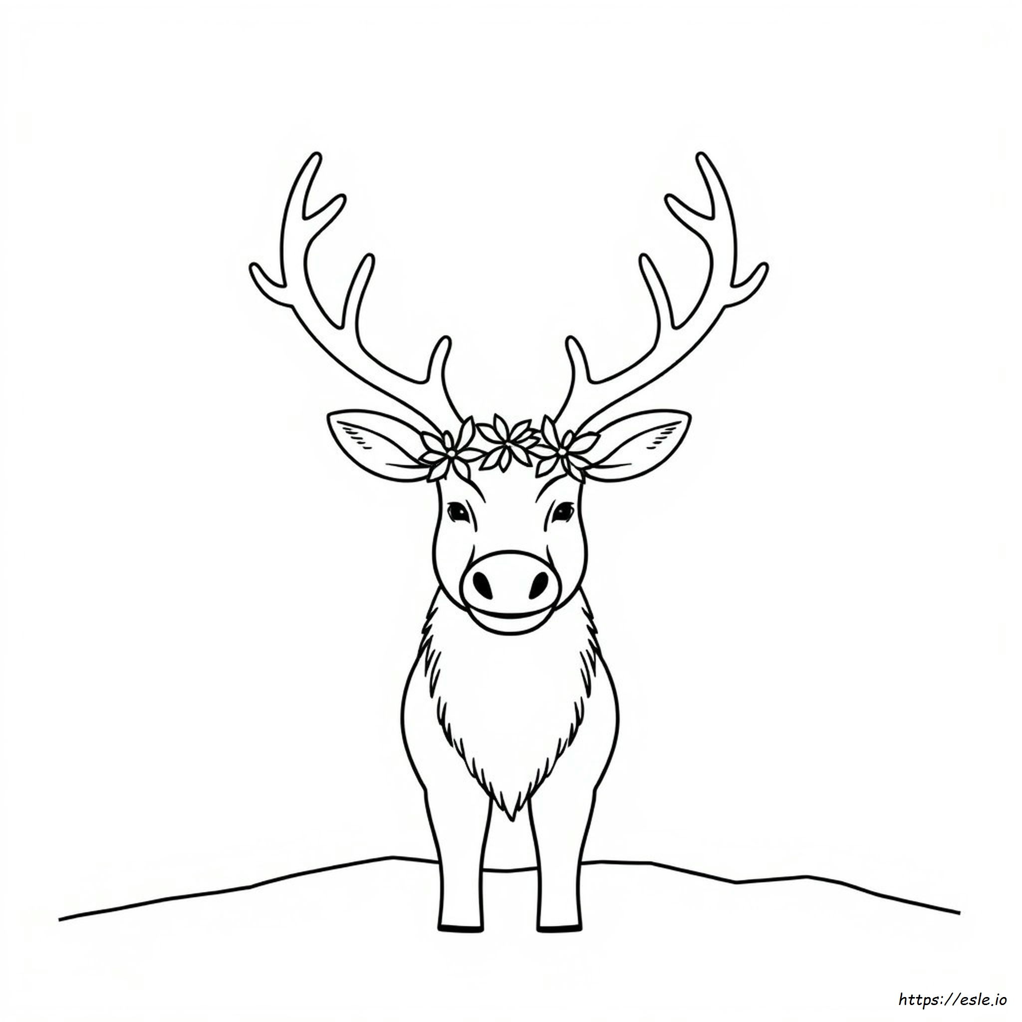 Reindeer Head Coloring Pages Printable