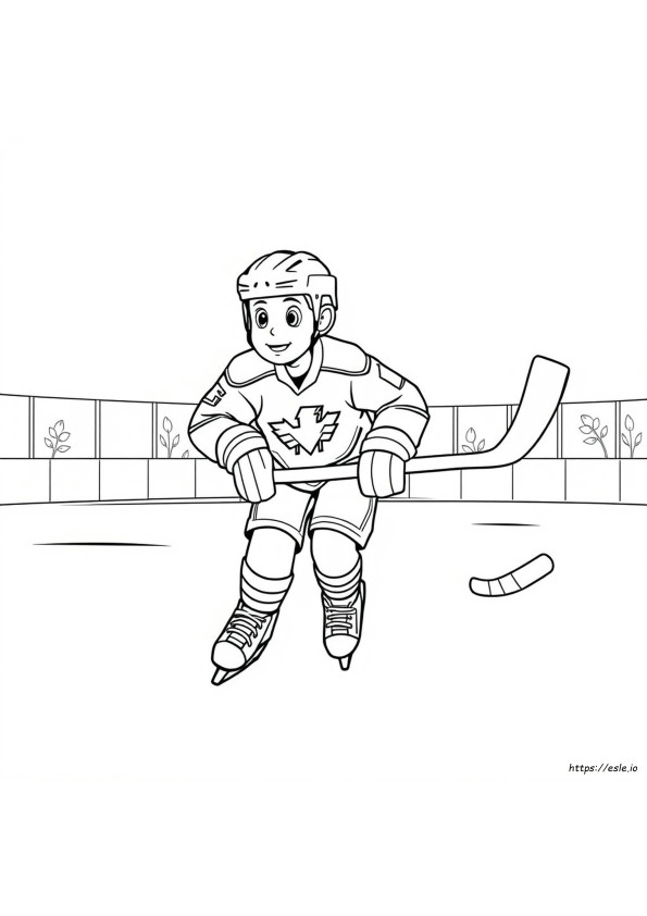 Coloring Hockey Player