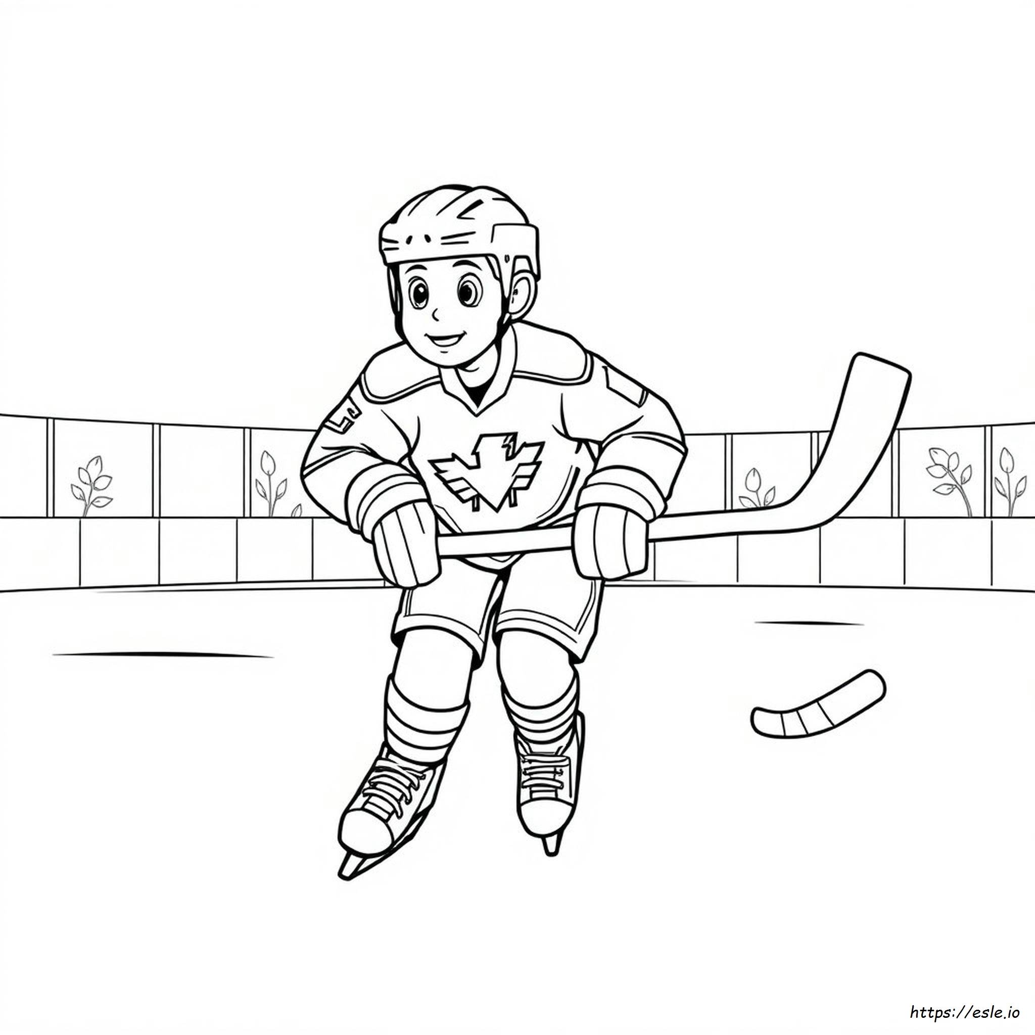 Coloring Hockey Player