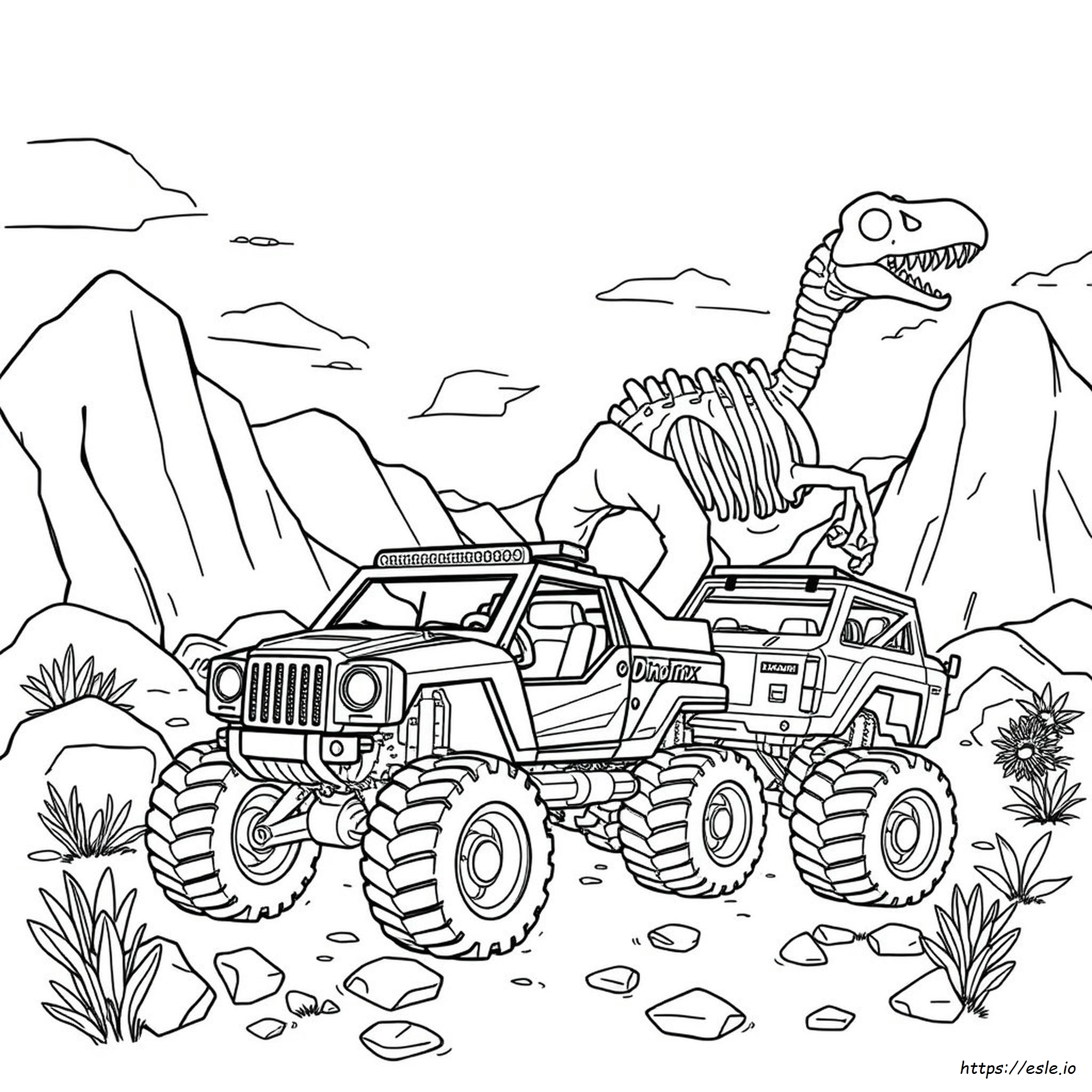 Hoja Para Colorear De Dinotrux