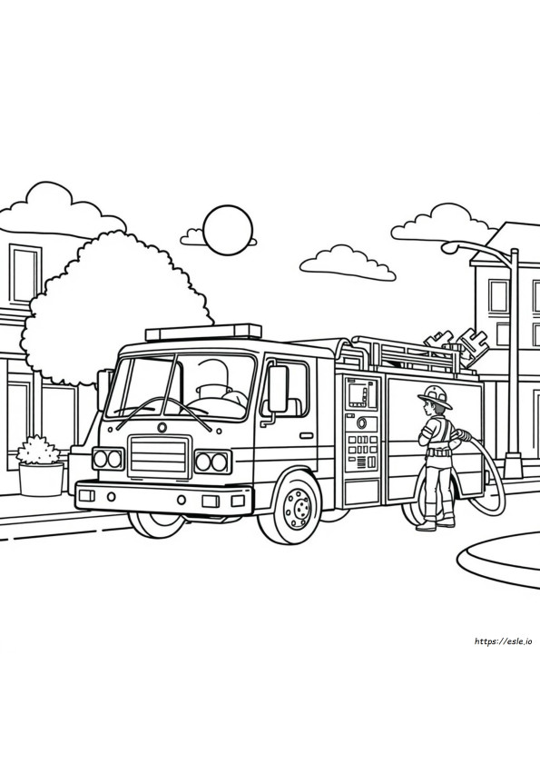Camión De Bomberos Para Colorear Imprimible